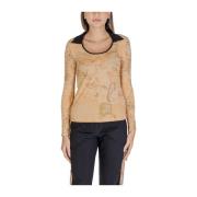 Alviero Martini 1a Classe Beige Bomullsblandning T-shirt Damkollektion...