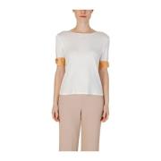 Alviero Martini 1a Classe Beige Viskos Bland T-shirt Damkollektion Whi...