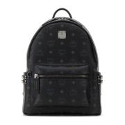 MCM Stilren tryckt canvas ryggsäck Black, Dam