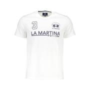 La Martina Vit Bomull Herr T-shirt Ryttarklass White, Herr