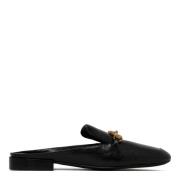 Tory Burch Svart Backless Loafer med Metallhårdvara Black, Dam