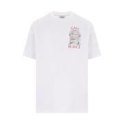 Casablanca Grafisk Tryck T-shirt med Vitt Logotyp White, Herr