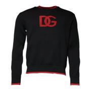 Dolce & Gabbana Logo Sweatshirt Sweater Svart Röd Black, Herr