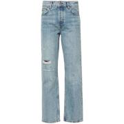 Anine Bing Ljusblå Sliten Denim Jeans Blue, Dam