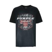 Purple Brand Bomull Logo Print Crew Neck T-shirt Black, Herr