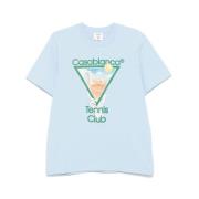 Casablanca Himmelblå Logo Print Crew Neck Blue, Herr