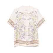 Etro Beige Cuban Collar Skjorta med Pegaso Motif Beige, Herr