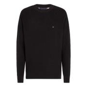 Tommy Hilfiger Svart Stickad Crew Neck Tröja Black, Herr