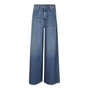 Max Mara Weekend Vintage Blå Denim Jeans med Dragkedja Blue, Dam