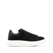 Alexander McQueen Svart Snörad Sneaker med Märkesula Black, Herr