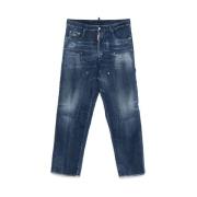 Dsquared2 Indigo Blå Klassiska Jeans Med Knappgylf Blue, Herr