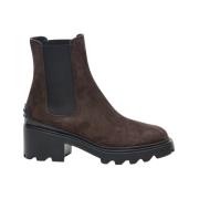 Tod's Brun Mocka Chelsea Stövlar Brown, Dam