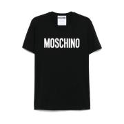 Moschino Svart Crew Neck Kortärmad Skjorta Black, Herr