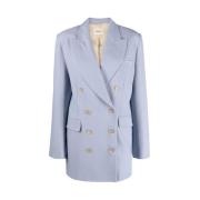 Khaite Balton Dubbelknäppt Blazer Blue, Dam