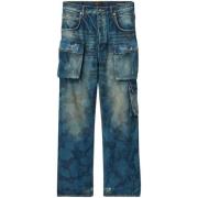 Purple Brand Denim Cargo Wide Leg Jeans Blue, Herr