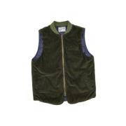 Bl'ker Corduroy Quiltad Bear Gilet Green, Herr