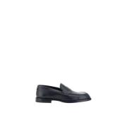 Dolce & Gabbana Blockklack Läder Loafers Mandel Tå Black, Herr