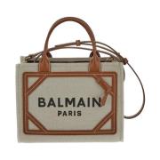 Balmain Canvas Tote Bag Beige, Dam