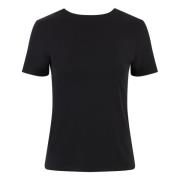 Nina Ricci T-Shirt MED Plunging Draped Black, Dam