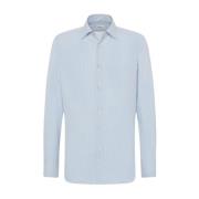 Kiton Elegant Randig Bomullsskjorta Blue, Herr