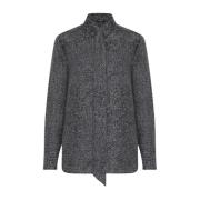 Kiton Lamé Effekt Sidenskjorta Gray, Dam