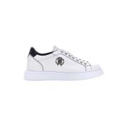 Roberto Cavalli Logo Läder Sneakers Klassisk Snörning White, Herr