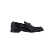 Roberto Cavalli Krokodileffekt Penny Loafers Black, Herr