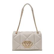 Love Moschino Mediumväskor Vår/Sommarkollektion Polyuretan Beige, Dam