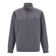 Boggi Milano Mock Polo Neck Sweatshirt i bomullsblend Gray, Herr