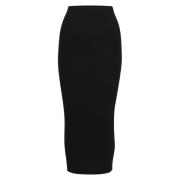 InWear Ribbstickad Midi Kjol Black, Dam