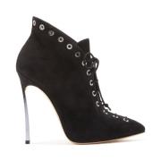 Casadei Elegant Svart Mockasko med Bladeklack Black, Dam