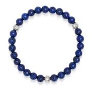 Nialaya 6mm Lapis Lazuli Bracelet with Silver Balls Gray, Herr