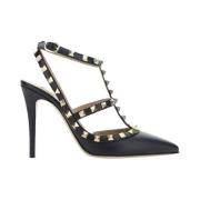 Valentino Garavani Studded Läder Stiletto Pumps Black, Dam