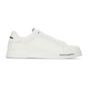 Dolce & Gabbana Vita Lädersneakers med Snörning White, Herr