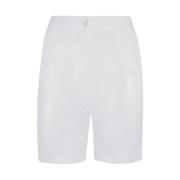 Kiton Vita linnebermudashorts med broderie anglaise White, Dam