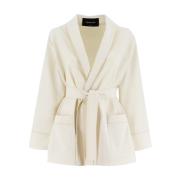 Fabiana Filippi Elegant Pyjama-Style Jacket med Piping Detalj White, D...