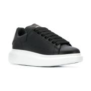 Alexander McQueen Svarta Lädersneakers för Kvinnor Black, Dam