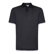 Brunello Cucinelli Svart Polo Elegant Stil Black, Herr