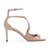 Jimmy Choo Nude & Neutral Patentläder Sandaler Beige, Dam