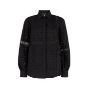 Roberto Cavalli Broderad skjorta med utsnitt Black, Dam