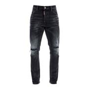 Dsquared2 Svarta Vintage Bomulls Slim Fit Jeans Black, Herr