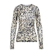 Sportmax Leopard Second Skin Top Multicolor, Dam