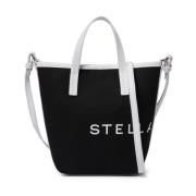 Stella McCartney Canvas Logo Print Svart Väska Black, Dam