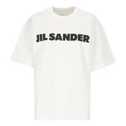 Jil Sander Vit Bomull T-shirt Rund Hals Korta ärmar White, Dam