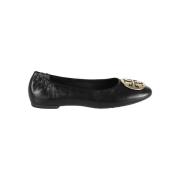 Tory Burch Svart Guld Ballerinor Eleganta Platta Skor Black, Dam