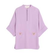 Valentino Lila Sidenskjol med Fickor Purple, Dam