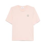 Maison Kitsuné Rosa Fox Head Patch T-shirt Pink, Dam