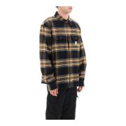 Carhartt Wip Rutig Flanellskjorta med Logo Patch Multicolor, Herr