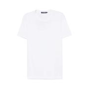 Dolce & Gabbana Broderad Logotyp Vit Bomull T-shirt White, Herr