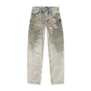 Diesel Grå Denim Wide Leg Jeans Gray, Dam